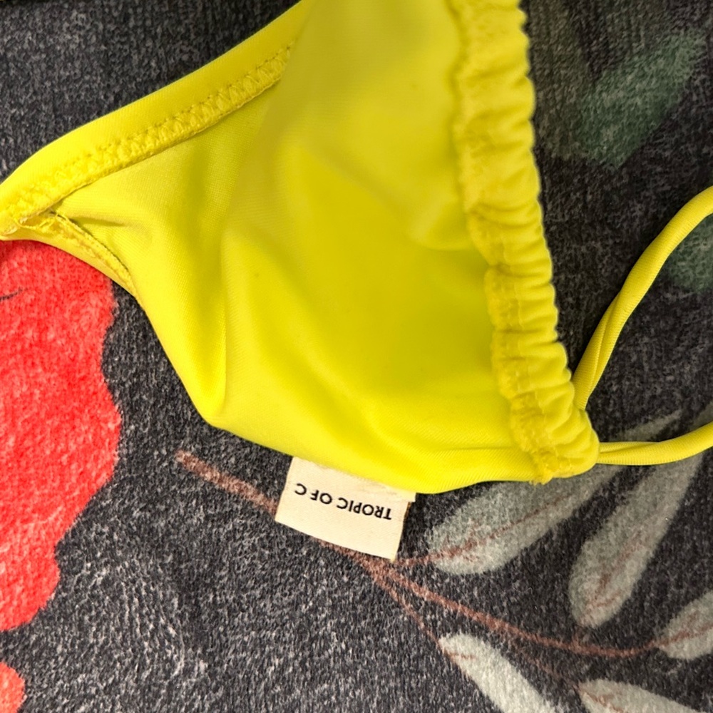 Tropic of C X REVOLVE Praia Long Cord Bikini Top in Margarita Size S yellow neon - Picture 6 of 6